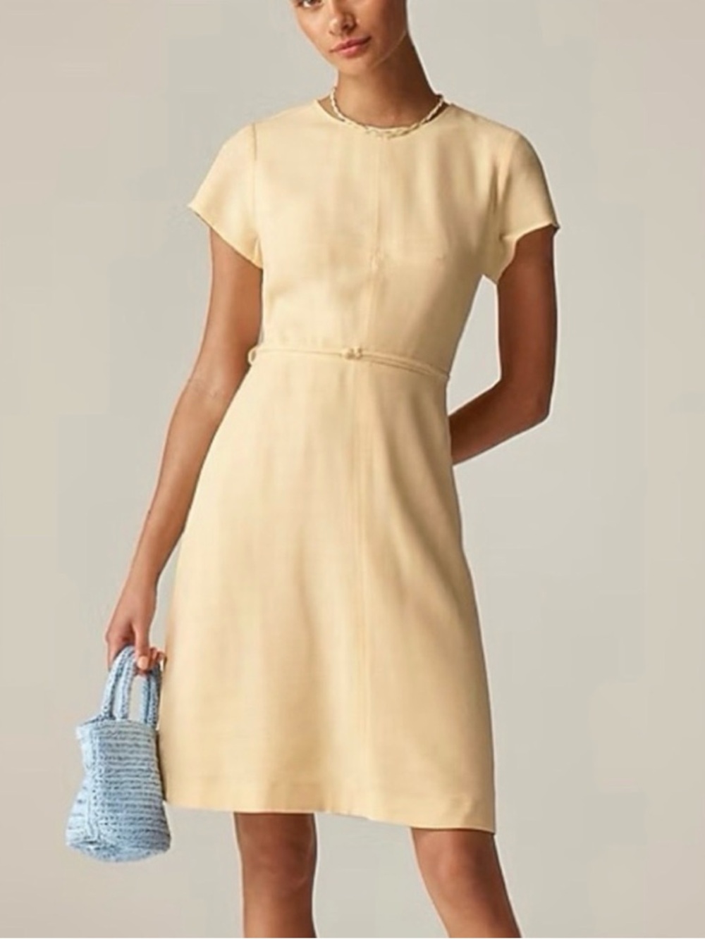 J. Crew Mathilde Yellow Short Sleeve A-Line Dress